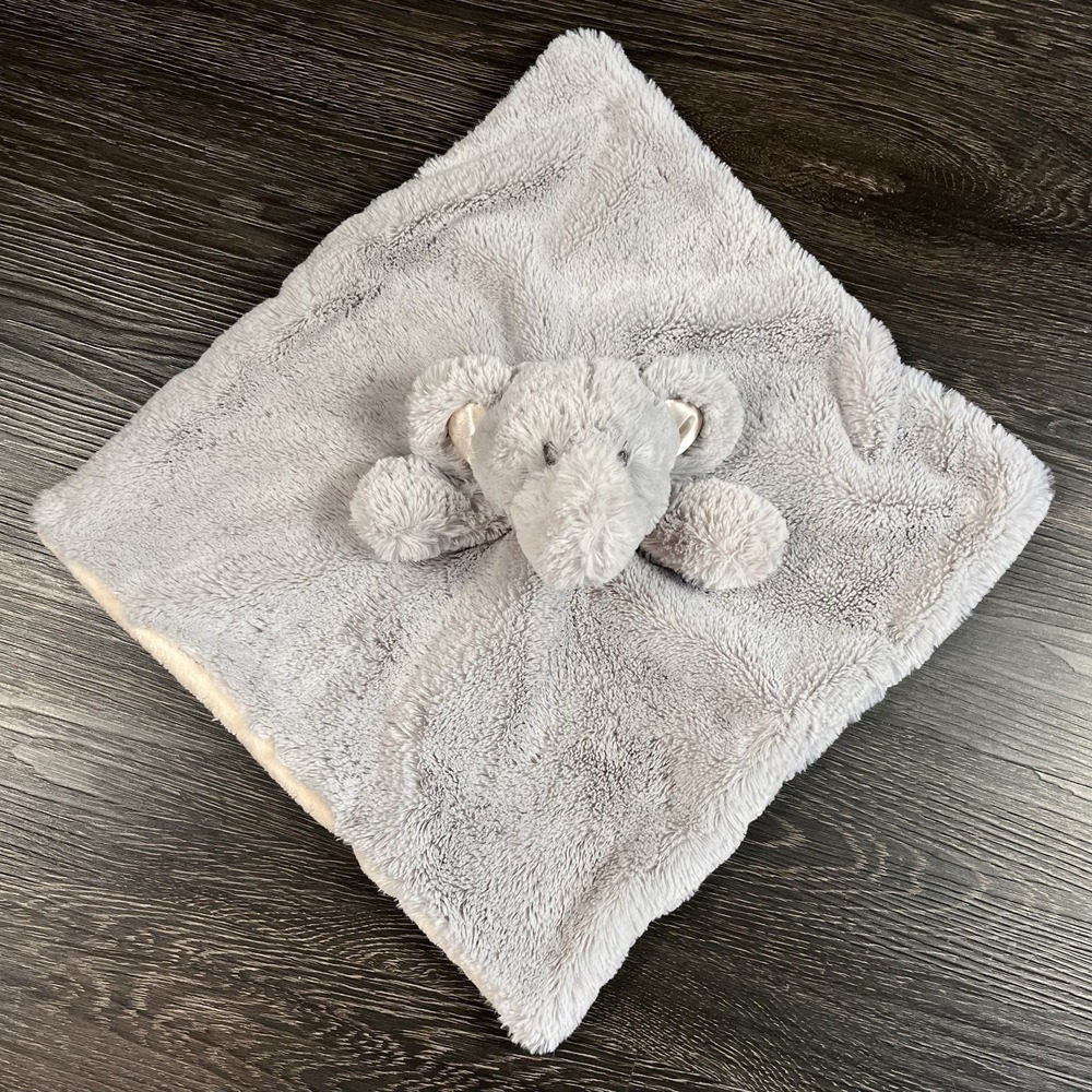 Kellytoy Baby Elephant Lovey Blanket Rattle Gray Plush Minky Soft‎ Cuddle Friend